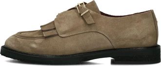 Fred De La Bretoniere Schoenen, Dames, Beige, 39 EU, Su&egrave;de, Taupe Su&egrave;de Loafers met Gesp
