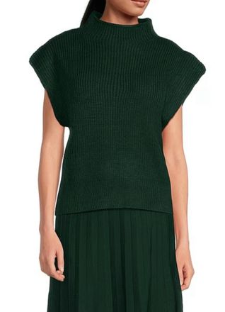 En Saison Karalie Knit Top In Forest Green