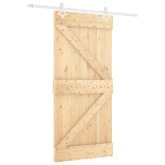 vidaXL Puerta Corredera Natural Y Blanco 90 X 210 Cm Vidaxl