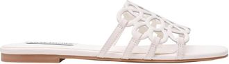 Steve Madden Lotus Slide - Dames - Sandalen - Wit - 37 1/2 EU - Leer - Schoenen