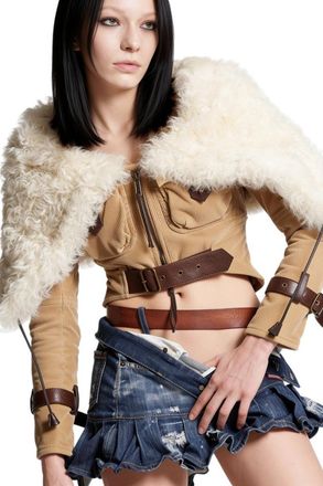 Dsquared2 Beige Textured Hood Jacket
