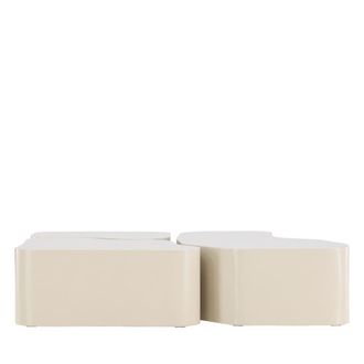 Meubles et Design Mesa baja org&aacute;nica de madera 92x70cm - Beige