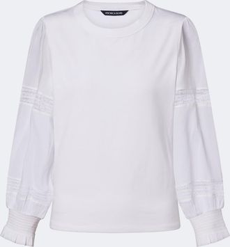 Veronica Beard Top Bellamie en mezcla de algod&oacute;n con encaje