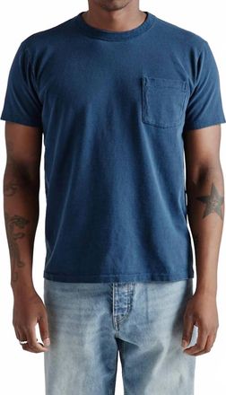 Velva Sheen Pigment Dyed Crew Pocket Tee In Navy