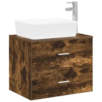 vidaXL Set Di Mobili Per Il Bagno Rovere Fumo Legno Ingegnerizzato Vidaxl