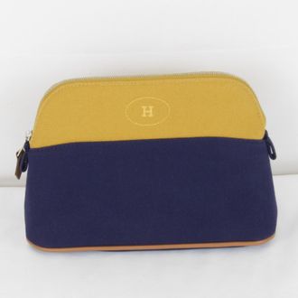 Herm&egrave;s Navy Cotton Pouch (Pre-Owned)