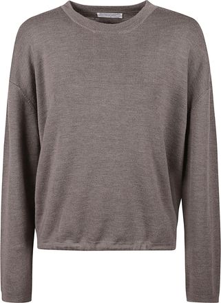 Majestic Filatures Relaxed Fit Round Neck Knit Top with Adjustable Side Ties