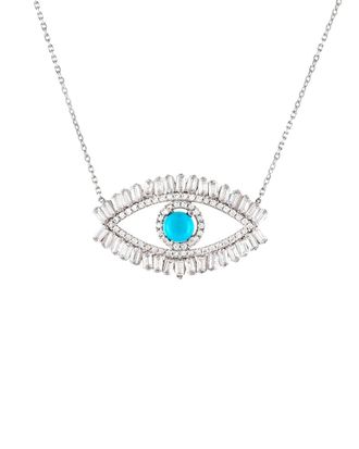 Sphera Milano 18K Over Silver Cz Necklace