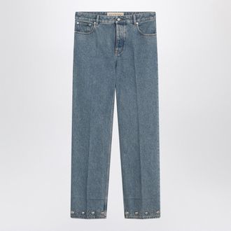 Valentino Medium Blue Jeans With Cabochons
