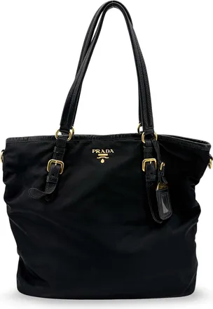 Prada Tessuto Soft Calf Tote Bag Black