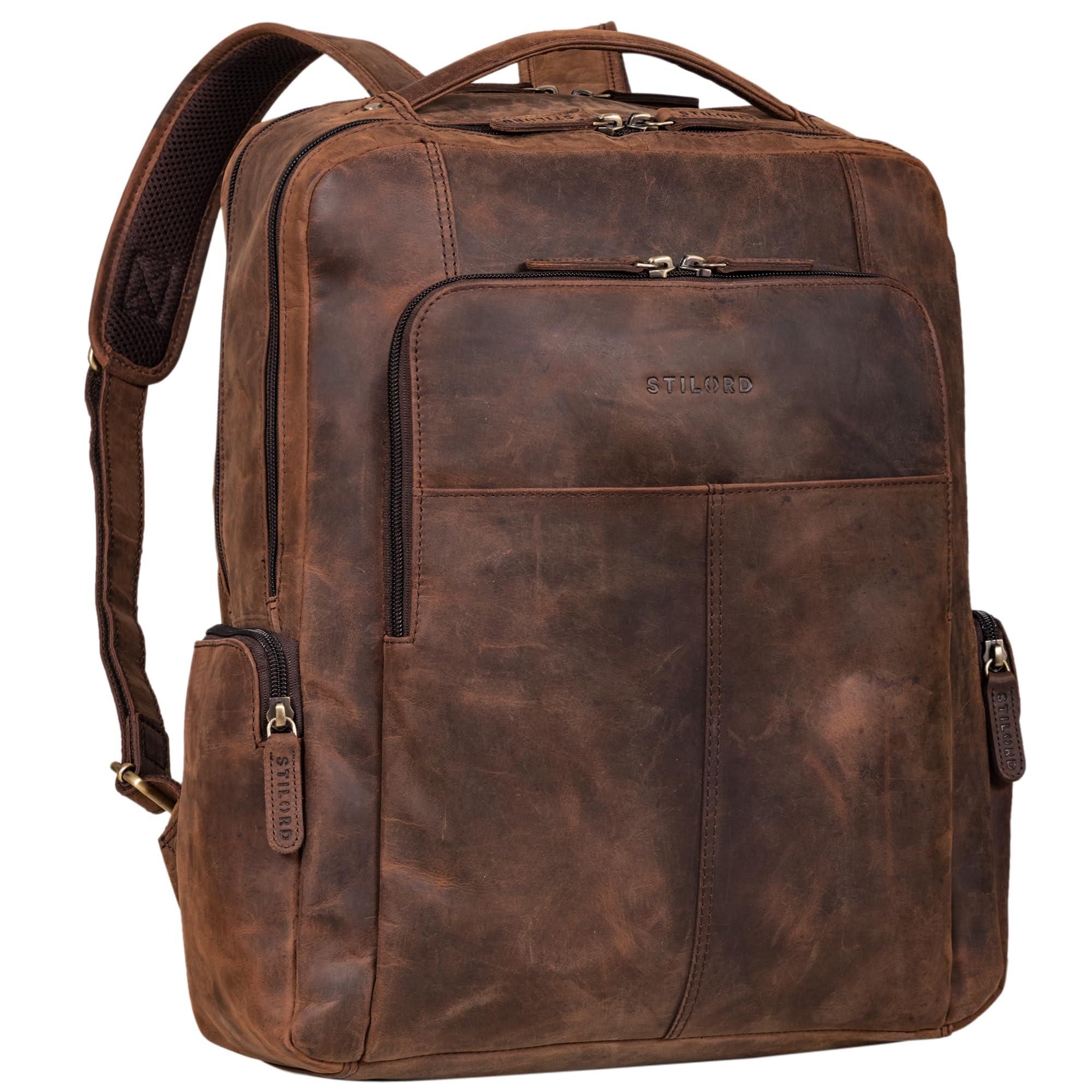 STILORD Nikita Laptoprucksack Aus Leder | 13,3 Zoll, Vintage, Business Rucksack Für Damen & Herren