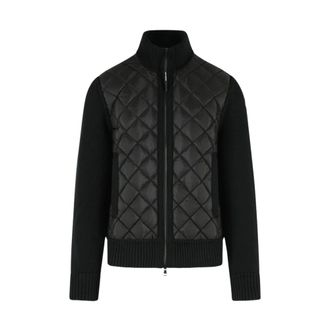 Moncler Cardigan in Tricot - - Knitwear - Uomo - Nero - L