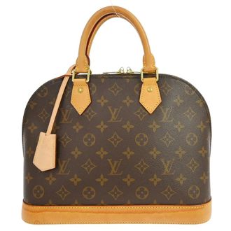 Louis Vuitton Alma Handbag Monogram Canvas Brown Canvas Handbag (Pre-Owned)