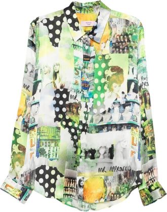 Martine Rose Green Regular Printed Shirt