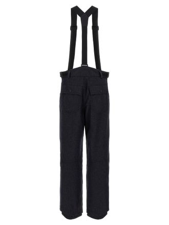 Moncler Denim-Effect with Removable Braces Ski Pants - Black