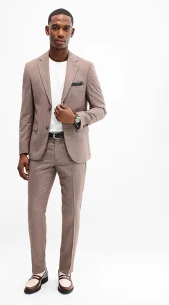 Soul of London Mens Textured chambray suit Slim fit