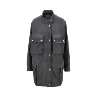 Prada Washed Re-Nylon oversized blouson jacket Woman 40