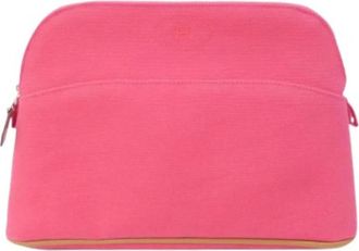Herm&egrave;s Pre-owned Bolide MM Canvas Pouch - Dames - Vintage Clutch - Roze - ONE Size - Vintage
