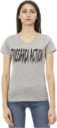 Trussardi T-Shirts - Dames - T-shirts - Grijs - S - Katoen - Tops