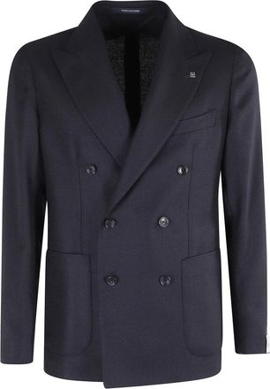 Tagliatore Monopetto Hopsack DI Lana - Heren - Blazers - Blauw - M - Jassen