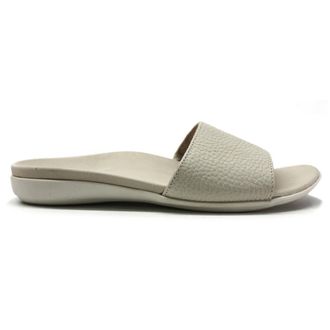 Vionic Val Leather Womens Slides Sandals - Cream - Size:UK 6.5