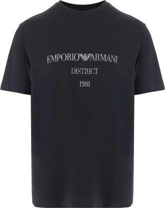 Emporio Armani Katoenen T-shirt - Heren - T-shirts - Blauw - XL - Katoen - Tops
