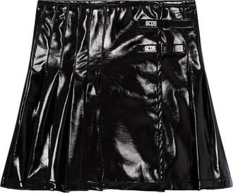 GCDS Vinyl Geplooide Minirok - Dames - Korte rokken - Zwart - S - Rokken
