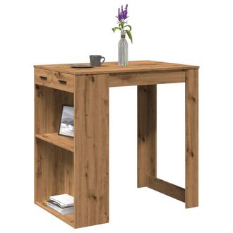 Berkfield Home Bar Table Artisian Oak 102x70x103.5 cm Engineered Wood in Brown