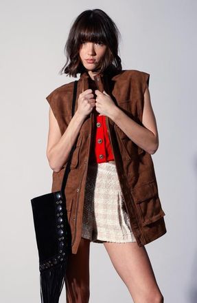 Walter Baker Renata Suede Vest in Chestnut Suede at Nordstrom, Size X-Large