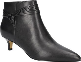 Bella Vita Jani Womens Black Leather Pointed Toe Zippered Booties LION889