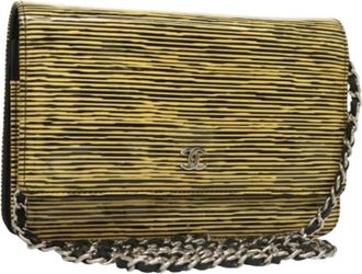 Chanel Pre-owned Leather Clutch - Dames - Vintage Clutch - Geel - ONE Size - Leer - Vintage