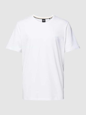 HUGO BOSS T-Shirt mit Label-Stitching in Weiss, Größe XXL