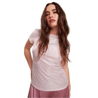 Ted Baker Dames/Dames Metallic Strepen Slim T-shirt (Lichtroze)
