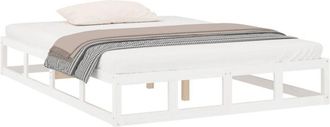 vidaXL Estructura de cama de madera maciza blanco 150x200 cm vidaXL