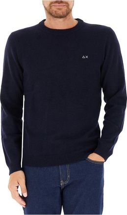 Sun 68 Trui met ronde hals - Heren - Ronde hals truien - Blauw - M - Wol - Truien & Vesten