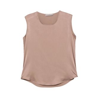 D.exterior Sleeveless Tops, female, Brown, Size: M round-neck sleeveless top