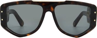 Philipp Plein Philipp Plein Grey Green Pilot Ladies Sunglasses SPP093M 0722 65