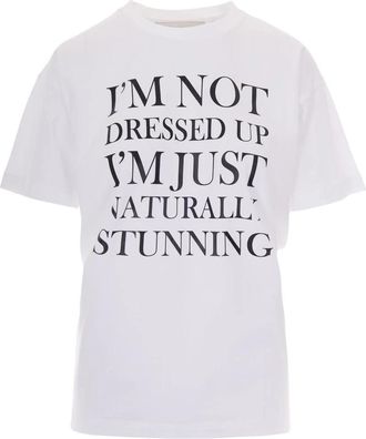 Elisabetta Franchi Oversized Logo T-shirt - Dames - T-shirts - Wit - XS - Katoen - Tops