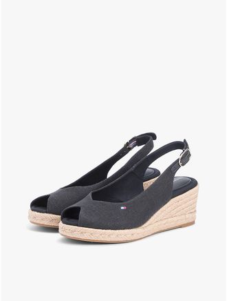 Tommy Hilfiger Womens Slingback Wedge Espadrille Sandal - Black - US 9 / EU 40