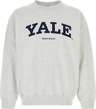 Sporty & Rich Melange Grey Cotton Sweatshirt