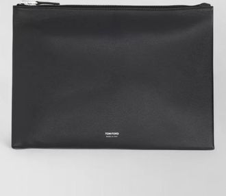 Tom Ford rectangular logo clutch bag top zip