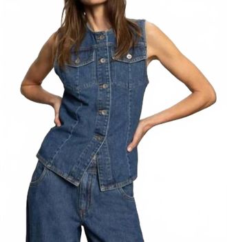 Sanctuary Maritime Denim Vest In Perfect Storm