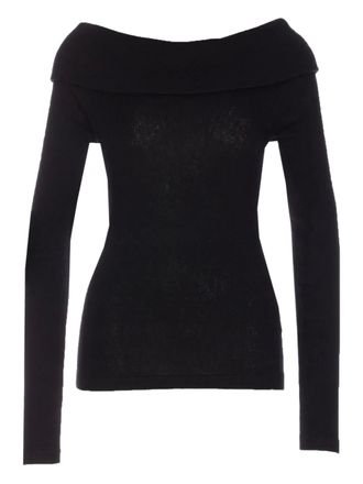 Lisa Yang Claudina boat-neck long-sleeves top - Black