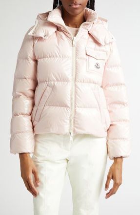 Moncler Andro Hooded Down Short Jacket in Pink at Nordstrom, Size 2