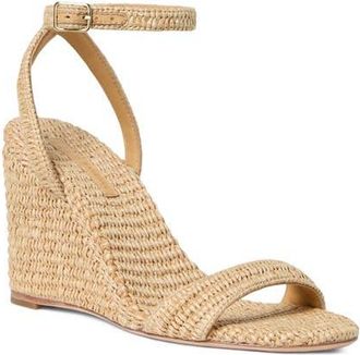 Loeffler Randall Gavi Ankle Strap Wedge Sandal in Natural at Nordstrom, Size 10.5