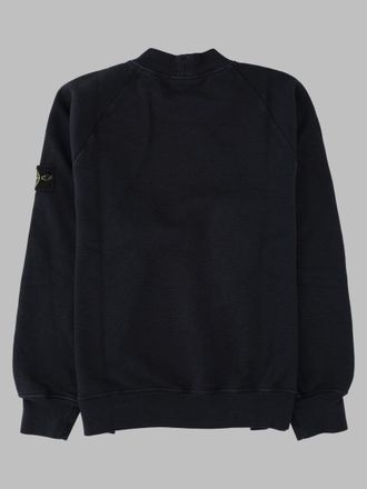Stone Island Logo Patch Cotton Sweatshirt - Black