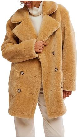 Free People Mari Reversible Womens Jacket Tan Cream Combo : LG (Womens 12-14), Elastane/Polyester