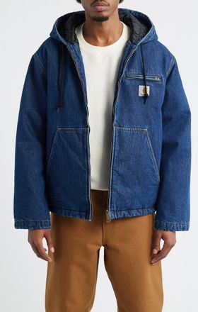 Carhartt Work in Progress Cleveland Hooded Jacket in Blue (Stone Washed) at Nordstrom, Size Xx-Large
