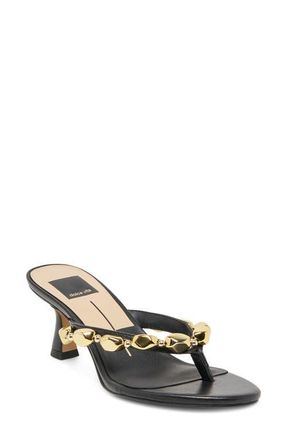 Dolce Vita Daksie Flip Flop in Black Leather at Nordstrom, Size 6.5