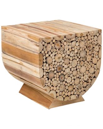 East at Main East At Main Menlo Brown Teakwood U-Shaped Accent Table